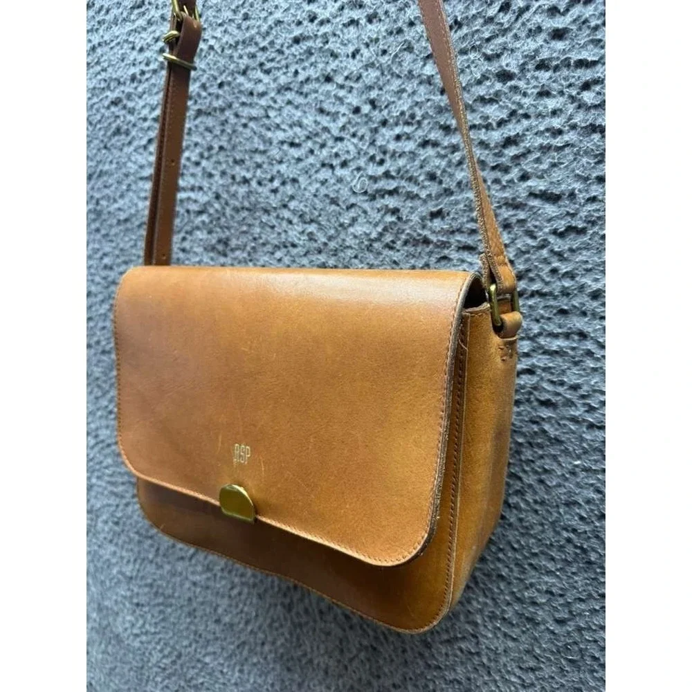 Madewell The Abroad Leather Convertible Crossbody Bag Camel Brown‎